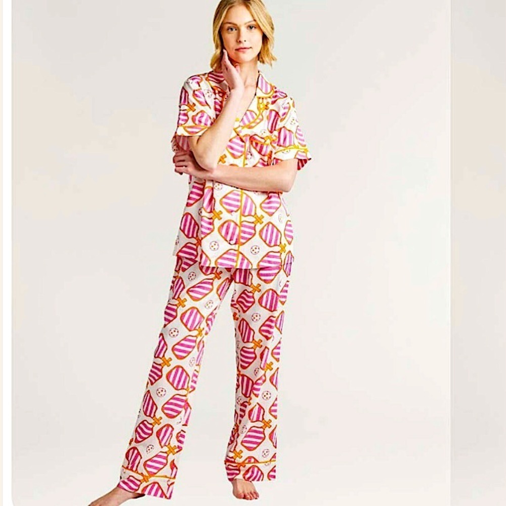 New Katie Kime Pickleball Printed Pajama Set Top &  Pajama Pants PJ’s 2XL US 1X